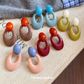 Oval Open Resin Drop Earrings In Three Colors Jewelry Design view 3