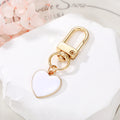 Gold Tone Enamel Heart Clip Keychains in Six Colors view 7