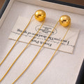 Gold Steel Ball Pendant Snake Chain Titanium Steel Necklaces view 3