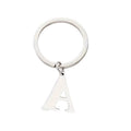 Stainless Steel Alphabet Letter Keychain With Polished Silver Initial Charm view 5