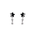 Red Velvet Star Silver Multi Star Tassel Drop Earrings view 5