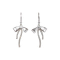 Silver Bow Hook Earrings in Polished Statement Design view 5