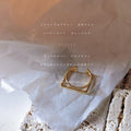 Gold Open Adjustable Ring Square Frame Double Band view 4