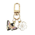 Gold Tone Butterfly Skull and Cherry Blossom Clip Keychains view 7