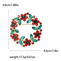 Round Leaf and Crystal Wreath Brooch in Four Mixed Palettes view 7