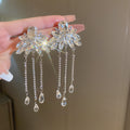 Silver Crystal Statement Earrings in Three Cascading Designs view 8