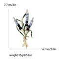 Three Stem Wheat Crystal Brooch in Three Colorways view 8