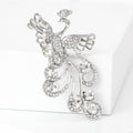 Crystal Phoenix Brooch in Gold and Silver Tones Jacket and Scarf Accessory view 4