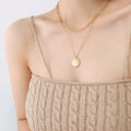 Angel Boy Medallion Double Layer Paperclip Chain Necklace view 1
