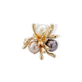 Gold Tone Silver Tone Snowflake Pearl Look Five Designs Metal Brooch Pin view 5