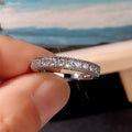 White Gold Pavé Half Band Cubic Zirconia Finger Ring Sizes view 3