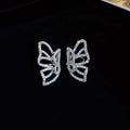 Silver Tone Open Butterfly Crystal Ear Clips Fashion Jewelry view 4