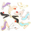 High Heel and Red Heart Charms in Five Colors and Two Metal Tones view 5