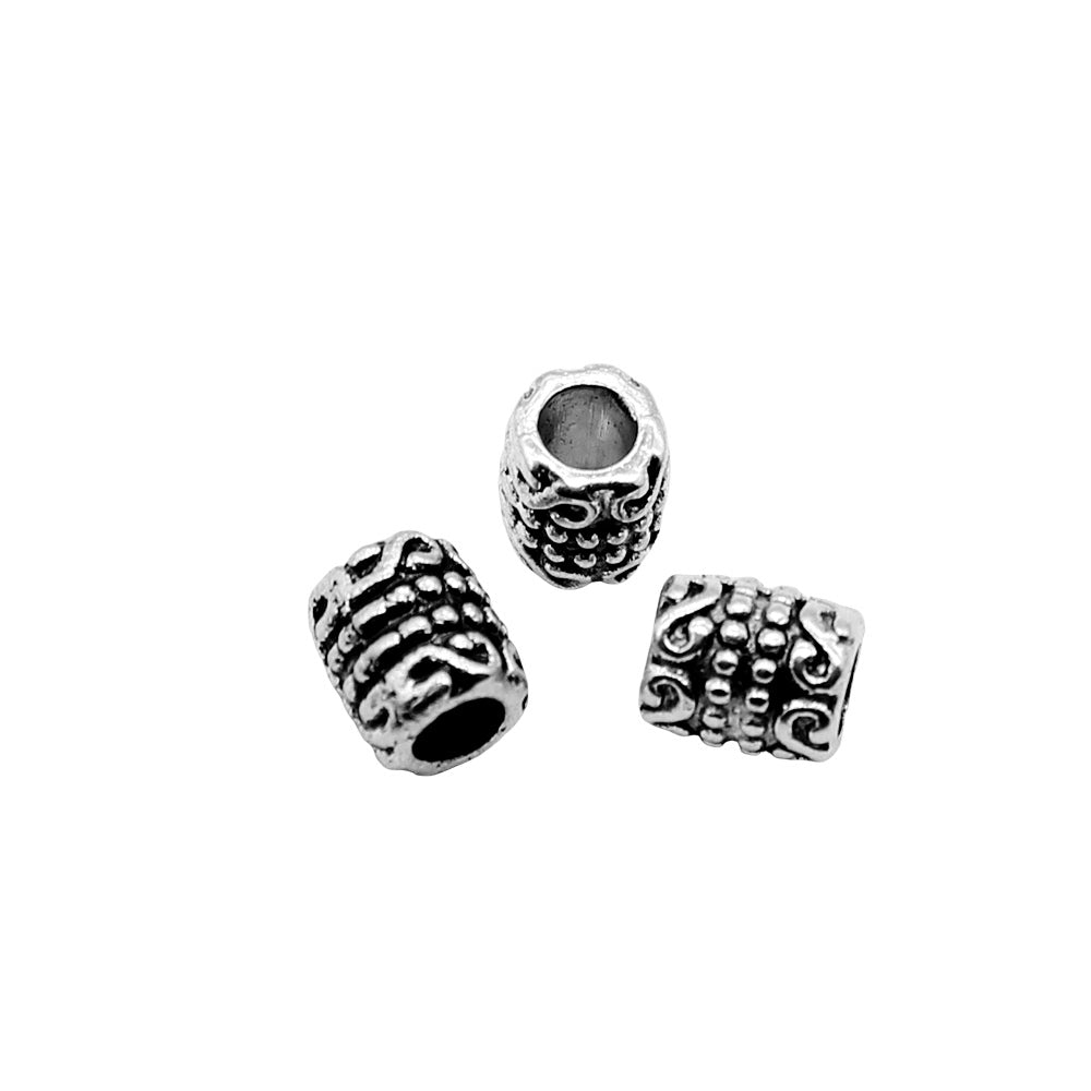 5x5x6mm 0.4g Multi-Color Zinc Alloy Round Large Hole Spacer Beads for DIY Bracelet Jewelry Making