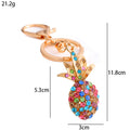 Rhinestone Pineapple Keychain Gold Clasp Yellow Multicolor view 3