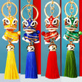 Jeweled Lion Dance Figure Tassel Keychains in Eight Colors plus Assorted Option view 1