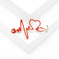 Enamel Heartbeat Stethoscope Brooch Heart ECG Line Pin view 9
