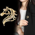 Gold Tone Horse Metal Brooch Pin 2.6 x 2.9 cm for Jackets and Lapels view 3