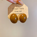 Oval Stud Earrings and Clip Ons in Red and Brown Jewelry Accessory view 7