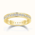 Slim Channel-Set Clear Stone Band In Three Metal Finishes view 5