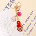 Rhinestone Flip Flop Beach Keychain Shell Starfish Charms view 3