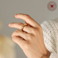 Open Dual Tip Geometric Ring In Gold Or Steel Tone Finish view 4