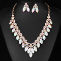 Black Silver Tone Lock Crystal Four Designs Metal Necklace and Earring Set view 7