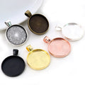 Round Pendant Bezel Trays in Six Mixed Metal Finishes view 4