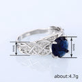 Silver Tone Blue Center Stone Intertwined Wrap Finger Ring view 4