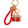 Jeweled Leopard Handbag Keychains with Fortune Cords and Loose Loops view 5