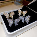 Crystal Butterfly Ear Cuffs In Two Tones With Polished Metal Details view 2