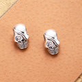 Skull Large Hole Detailed Metal Bead in 3 Vintage Finishes view 6
