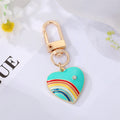 Gold Tone Colorful Enamel Heart Eye and Rainbow Clip Keychains view 12