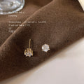 Gold Crystal Geometric Stud Hoop Mixed Style Earrings view 6