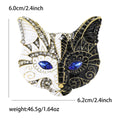Symmetrical Mask Face Brooch in Multicolor or Black White Enamel view 7