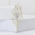 Crystal Feather Leaf Brooch for Jackets Scarves and Coats view 3