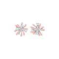 Pink Petal Earrings With Crystal Centers In Two Fastener Styles view 5