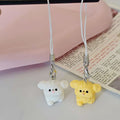 White and Yellow Textured Dog Figure Phone Strap Charms view 5