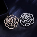 Camellia Openwork Crystal Two Designs Metal Brooch Pin view 4