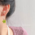 Silver Tone Round Hoop Earrings With Translucent Flowers In Two Colors view 2