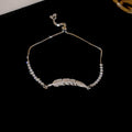 Zircon Adjustable Slider Bracelet Feather Heartbeat 5 Styles view 7