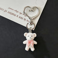 Flocked Teddy Bear Heart-Clasp Charms in Two Colors view 5