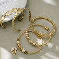 Crystal Geometric Bangle Collection in Gold and Silver Tone view 2