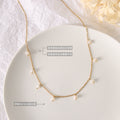 Gold Chain Necklace With Dangling Freshwater Pearl Drops view 3