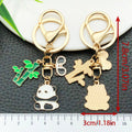 Bamboo Panda Enamel Keychains with Glasses Charm, 7 Poses view 10