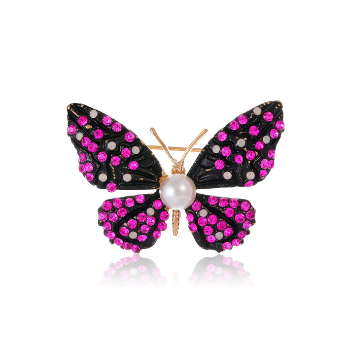 Pink Black Butterfly Two Designs Metal Brooch Pin for Jackets and Lapels