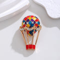 Red Gold Tone Air Balloon Enamel Metal Brooch Pin for Jackets and Lapels view 4