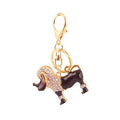 Gold-Tone Rhinestone Poodle Keychain With Ring And Lobster Clasp view 5