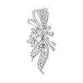 Rhinestone Flower Bow Brooch Gold or Silver Tone Metal view 2