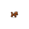 Silver Tone Rocking Horse Brooches Flocked Glossy 4 Colors view 5
